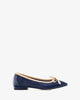 Ballerinas aus marineblauem leder mit schleife -made in spain-