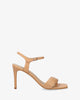 Ankle stiletto sandals in nude leather