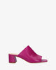 Purple leather heeled mules