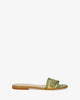Flat leather sandal in green