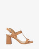 Brown leather heeled sandals