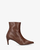 Leather ankle boots with heel brown