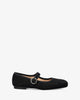 Black leather flat ballerinas