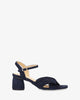 Heeled navy suede sandals