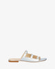 Silver leather flat sandals
