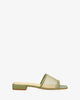 Kaki leather flat sandals