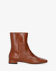High top cognac leather booties
