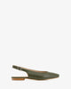 Ballerines plates ouvertes à l´arrière en cuir kaki