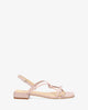 Flat pink leather sandals