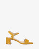 Mustard patent sandals