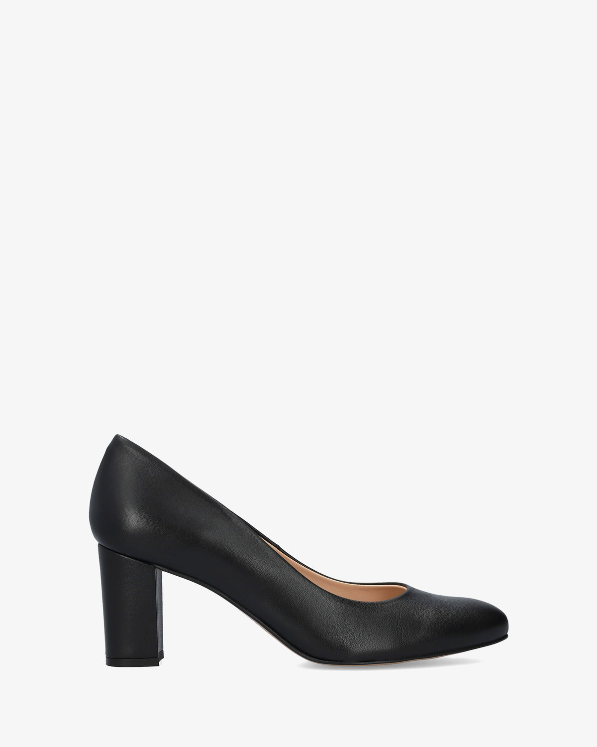 Klassischer damenschuh aus schwarzem leder