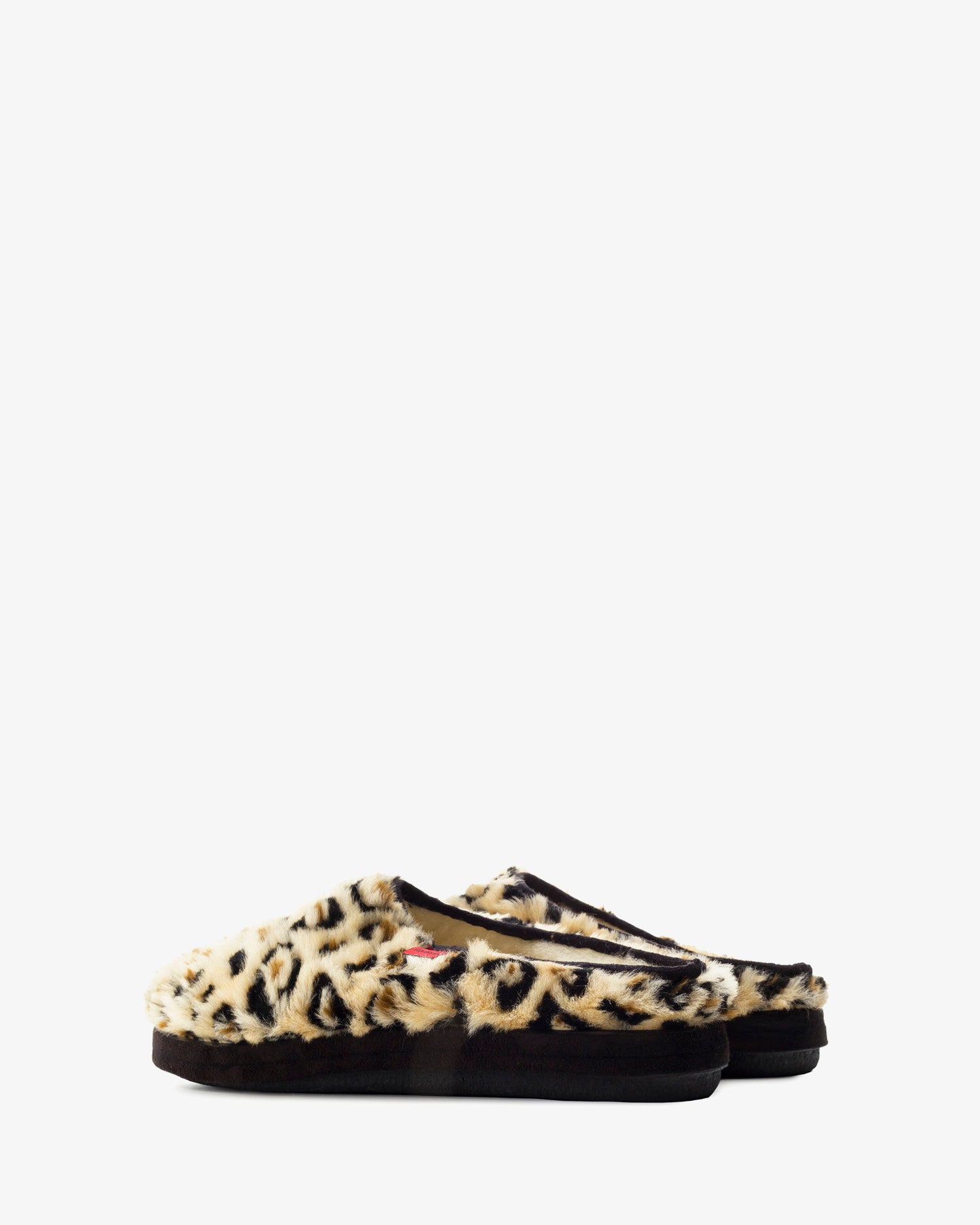 Zapatillas de pelo largo con estampado de leopardo