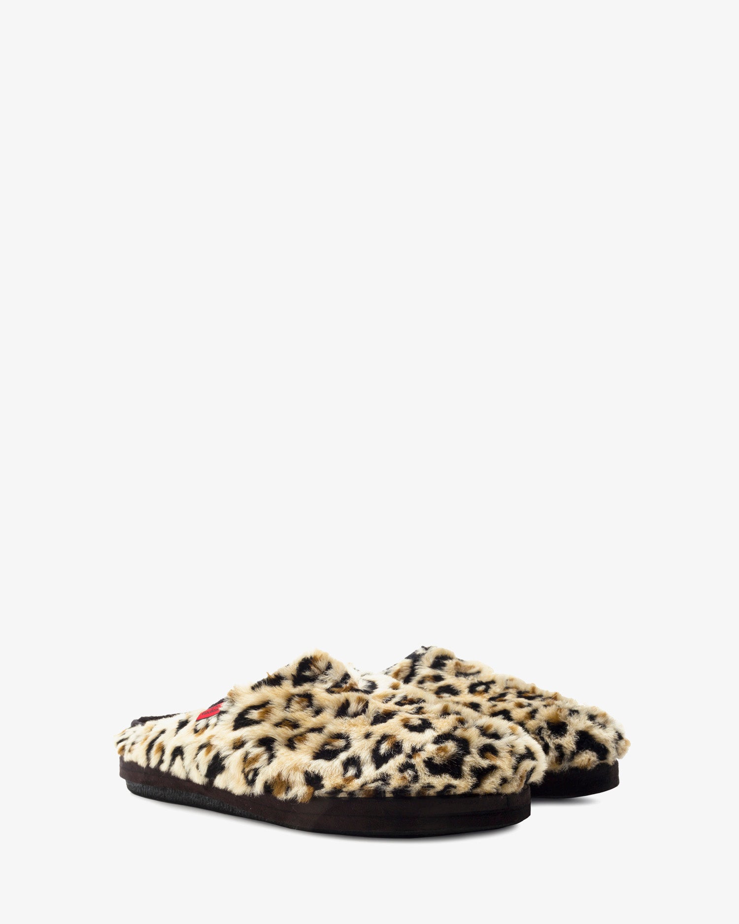 Zapatillas de pelo largo con estampado de leopardo