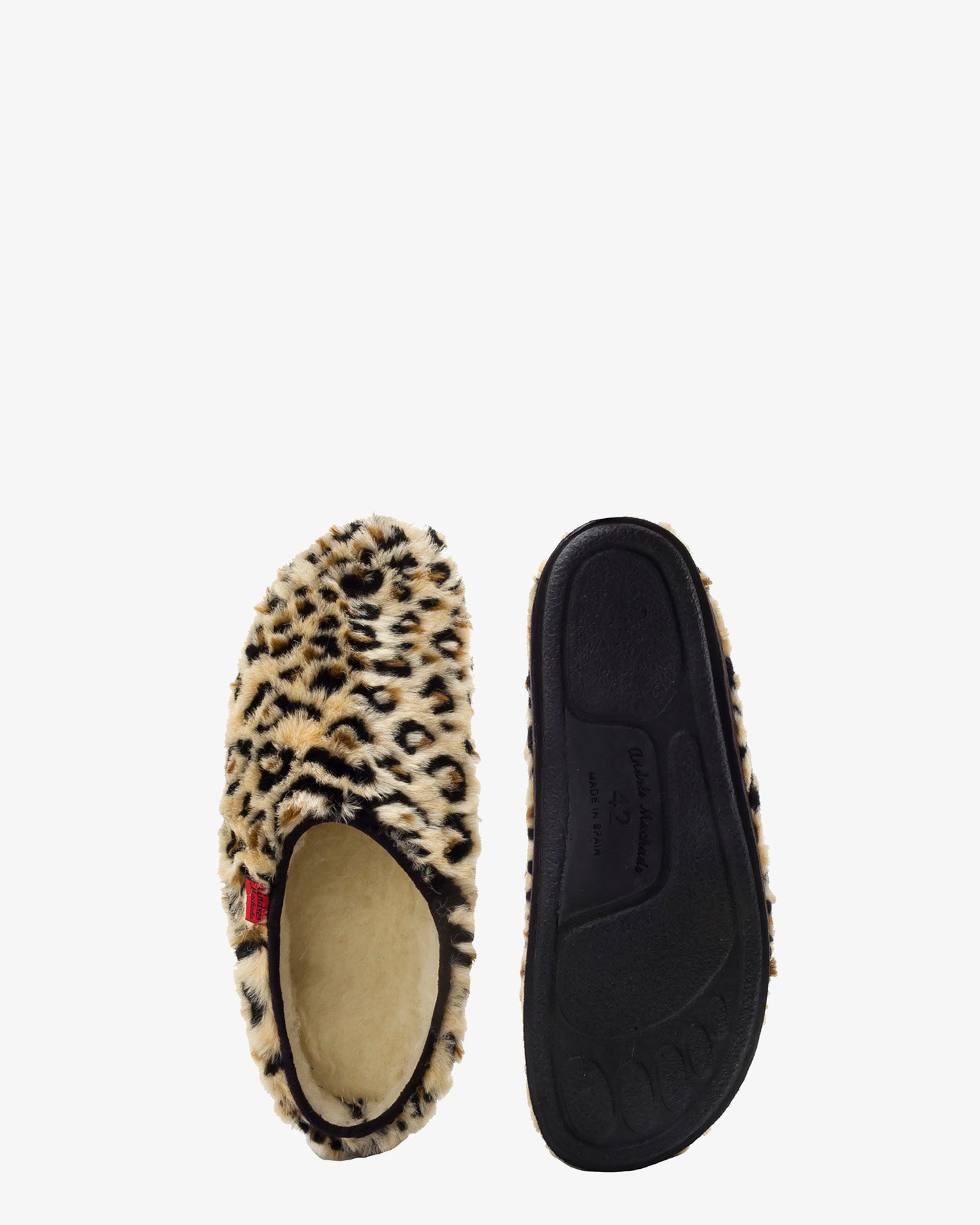 Zapatillas de pelo largo con estampado de leopardo