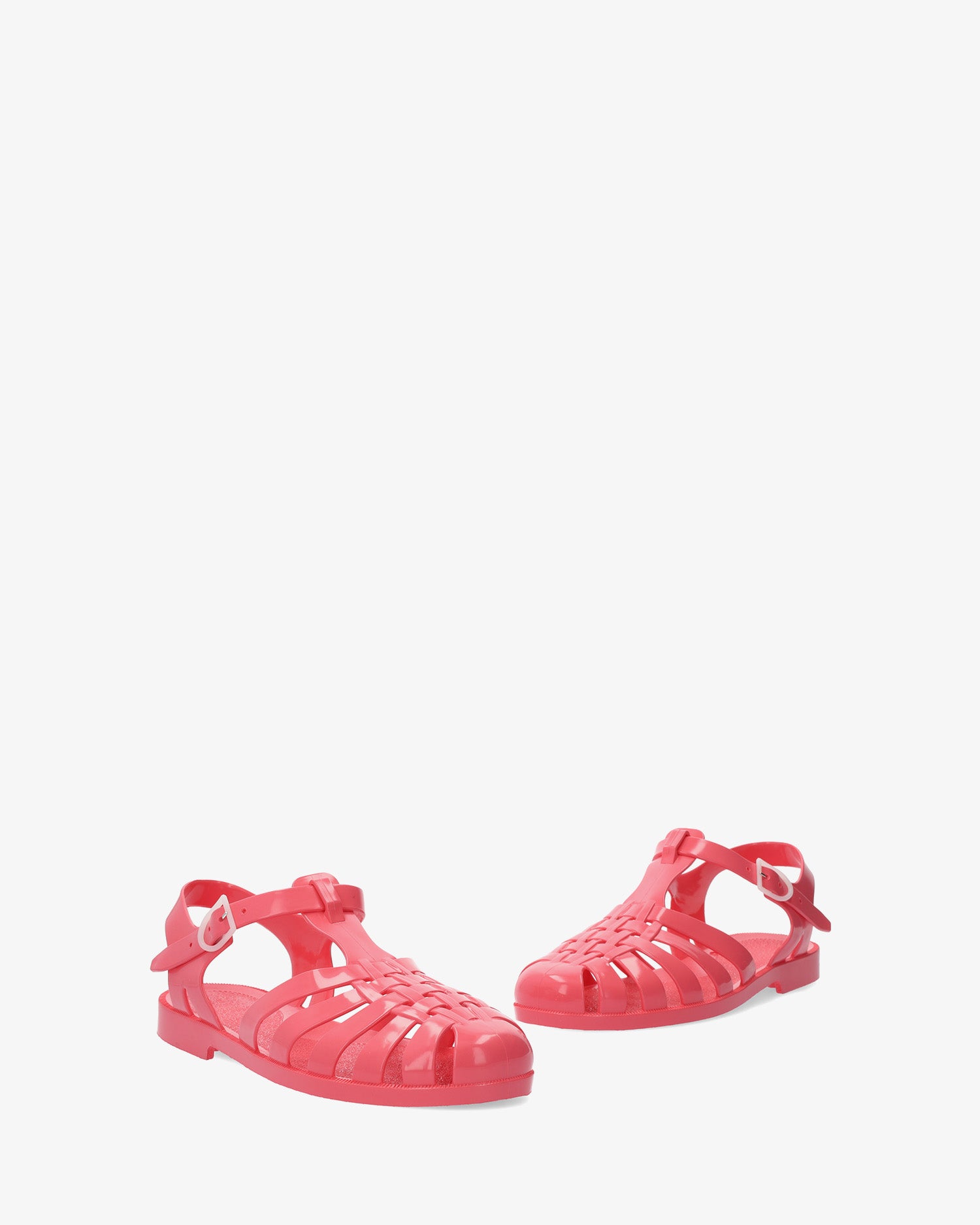 Cherry-coloured plastic water sandals