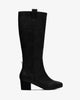 Mid-calf boots in black faux leather
