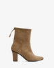 Mid-calf taupe suedette booties