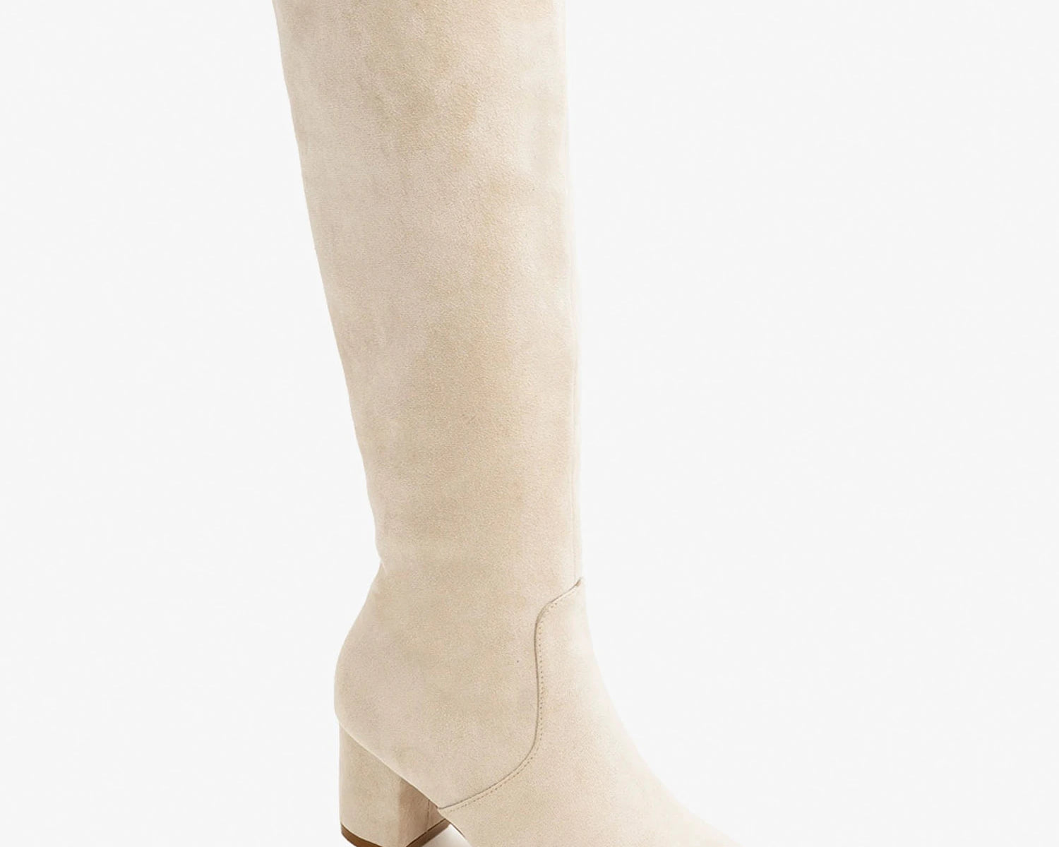 Bota de tacón en ante hueso