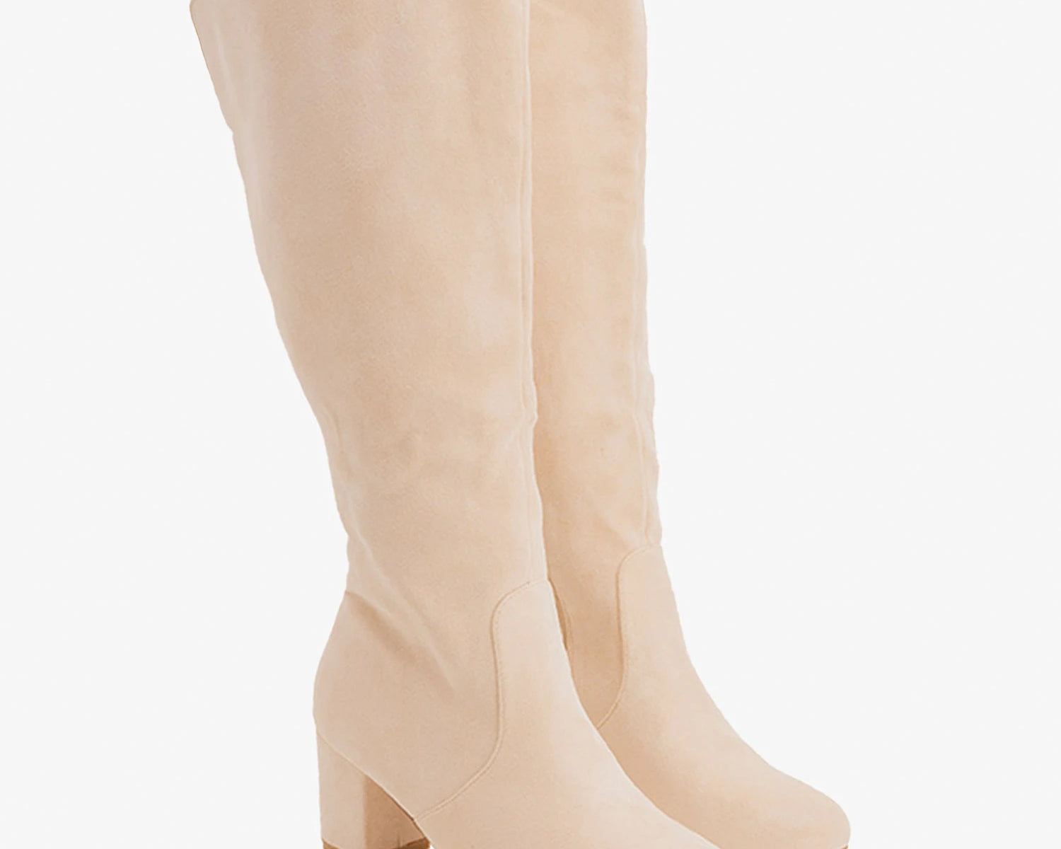 Bota de tacón en ante hueso