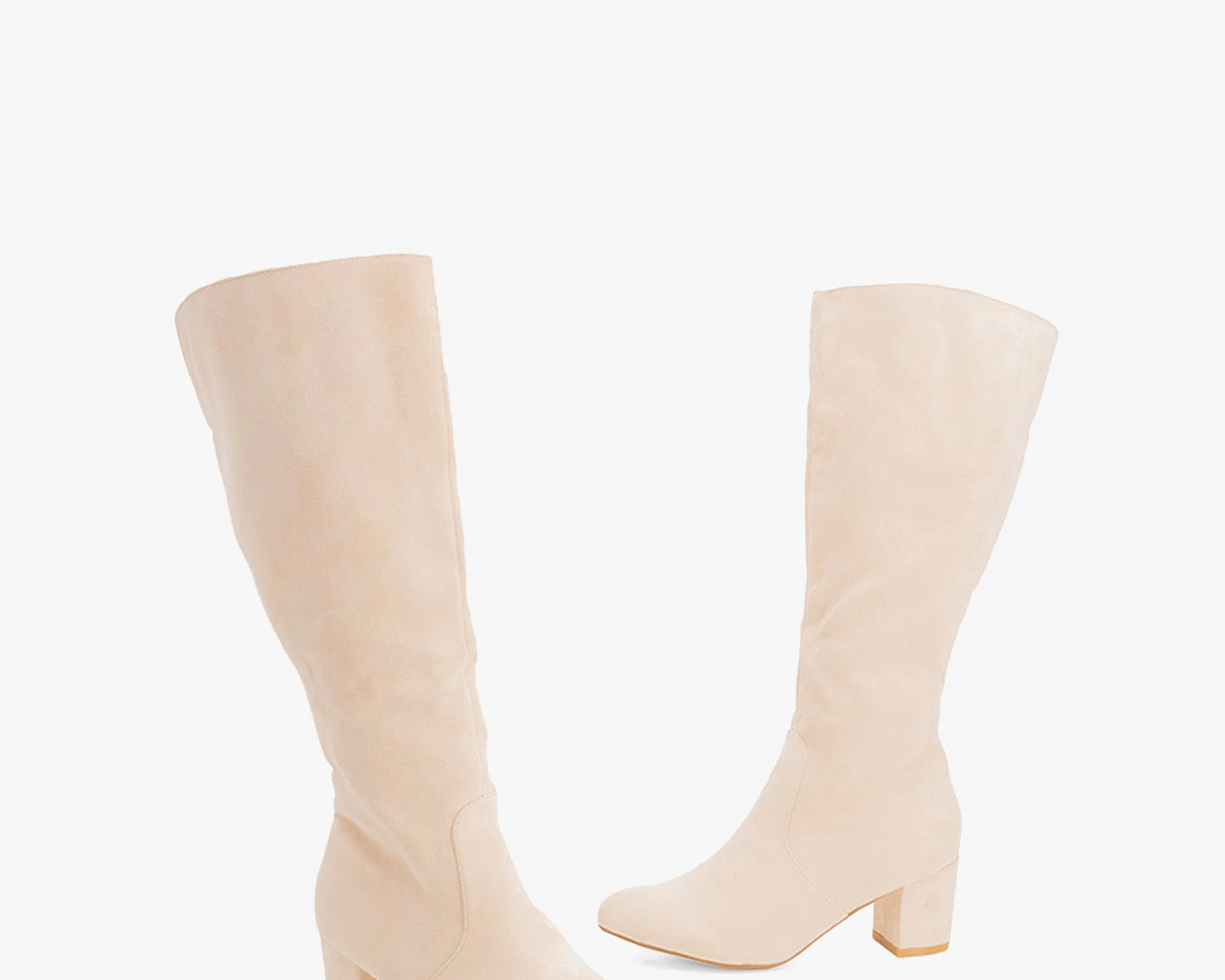 Bota de tacón en ante hueso