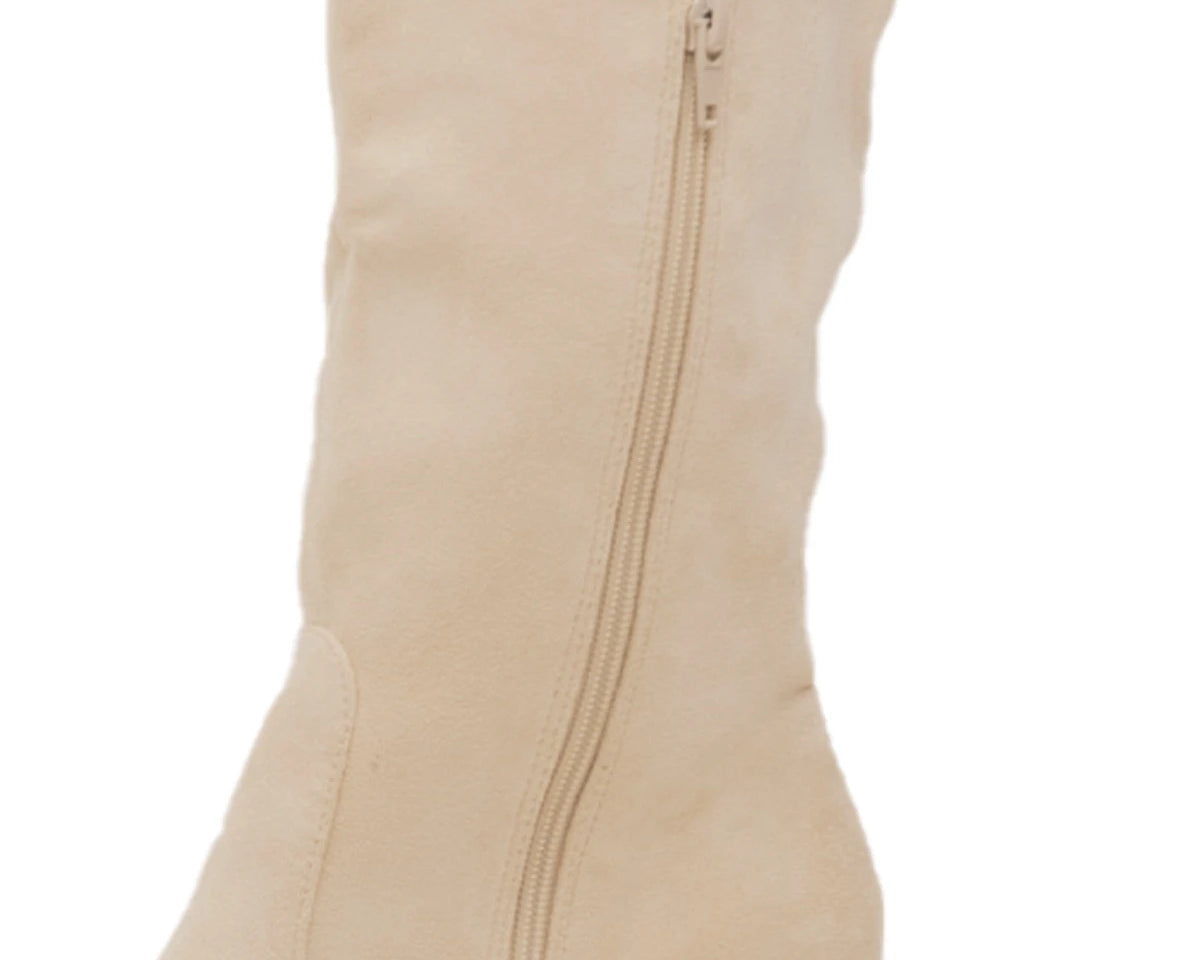 Bota de tacón en ante hueso