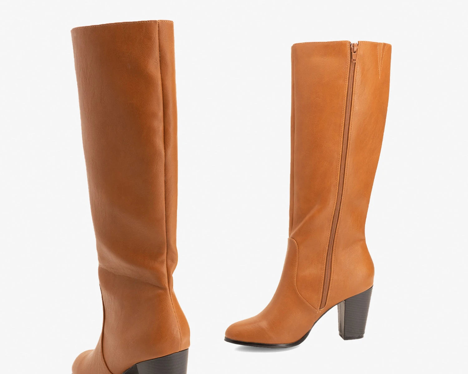 Bota tacón en soft camel