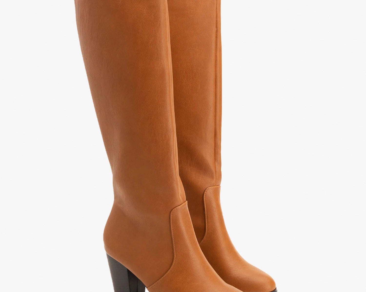 Bota tacón en soft camel