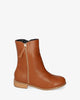 High-top booties in camel faux leather