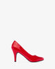 Elegant red patent pumps