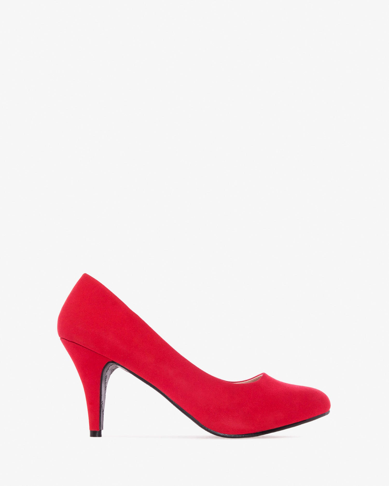Buty salonowe retro w simil nobuck czerwonym