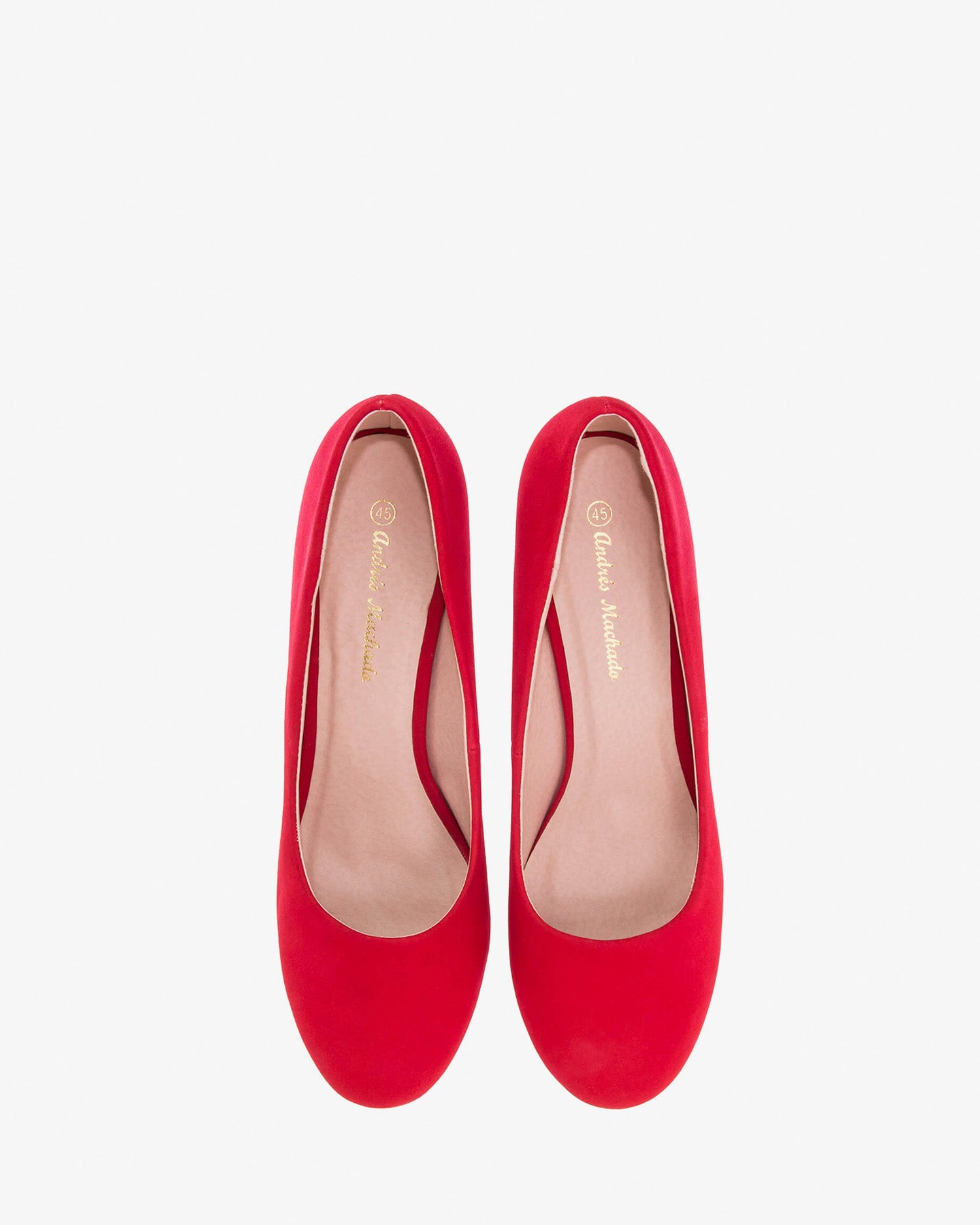 Buty salonowe retro w simil nobuck czerwonym