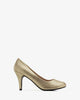Elegante pumps aus goldenem lederimitat