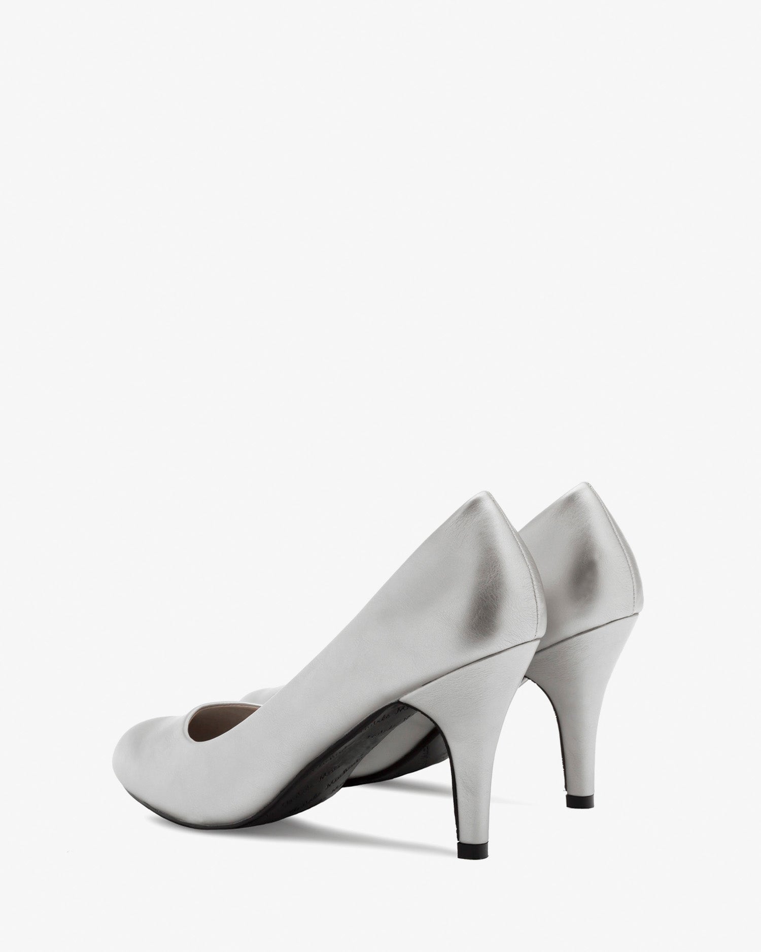 Escarpins classiques aspect cuir argent