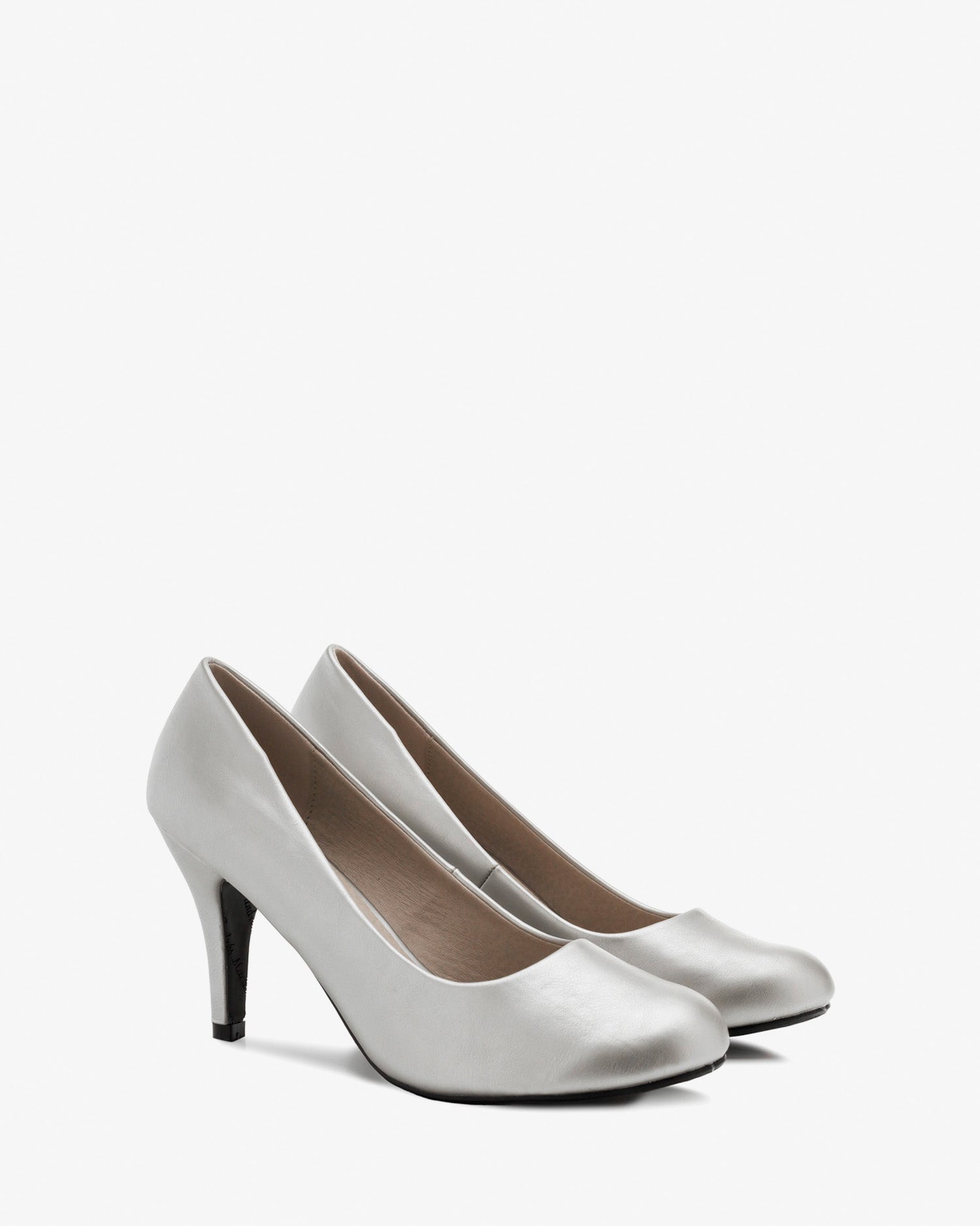 Escarpins classiques aspect cuir argent