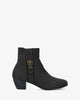 Stiefeletten aus schwarzem nubuklederimitat