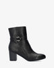 Stiefeletten aus schwarzem lederimitat