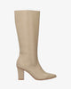 Botte à talon simili cuir beige