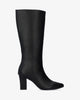 Botte à talon simili cuir noire