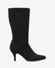 Stiefel aus velourlederimitat in schwarz