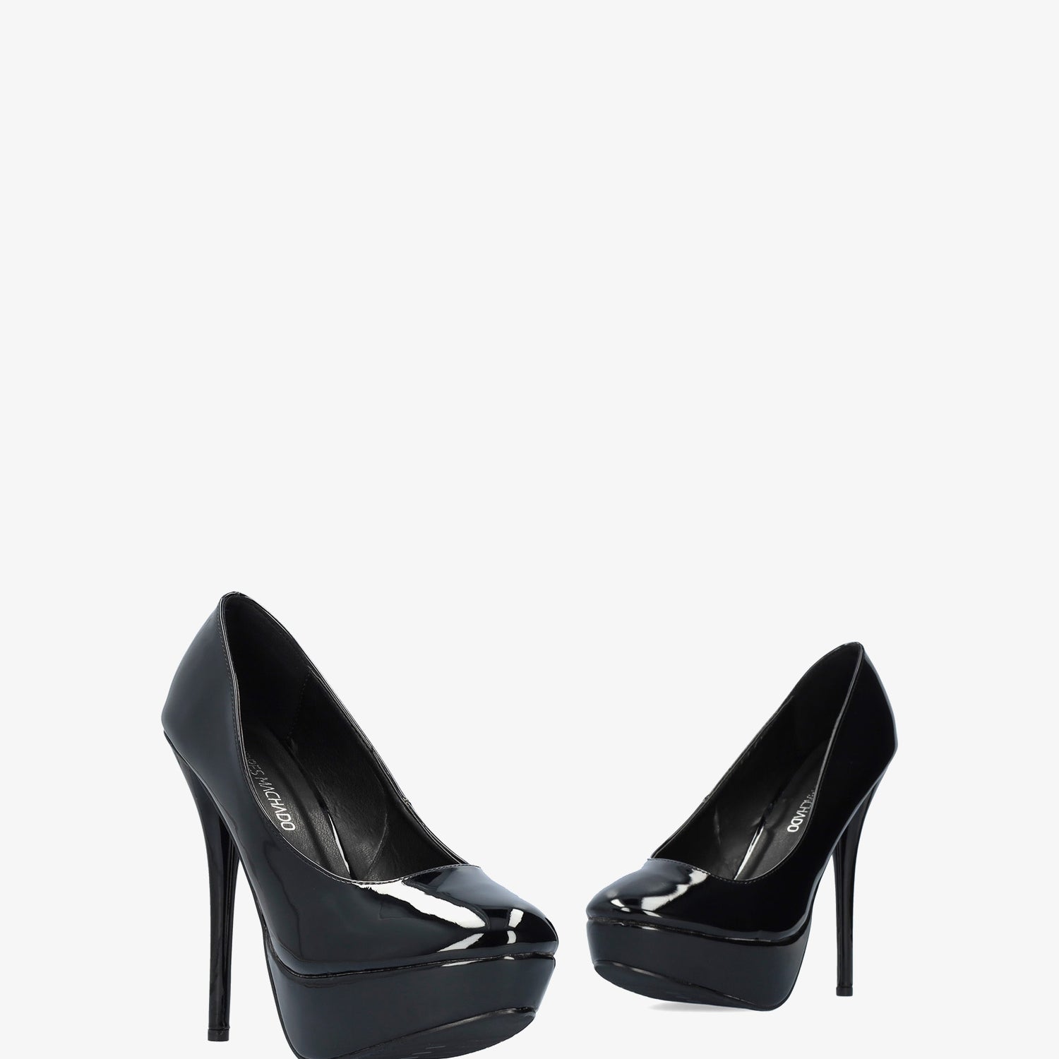 Black patent platform pumps with stiletto heel – Andypola