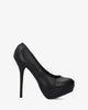 Schwarze lederimitat high heels. 14 cm absatz