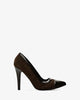 Brown faux suedette stilettos