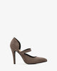 Taupe faux suedette mary jane high heels