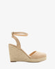 Sandalen mit keilabsatz aus beigem velourlederimitat