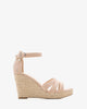 Alpargata en símil ante beige con cuña de yute