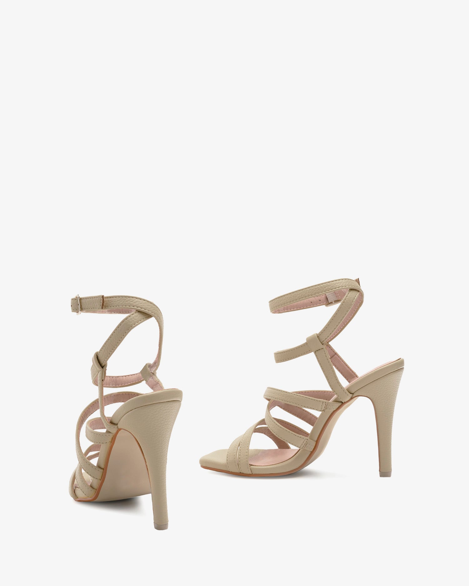 Sandalo con cinturini in beige soft
