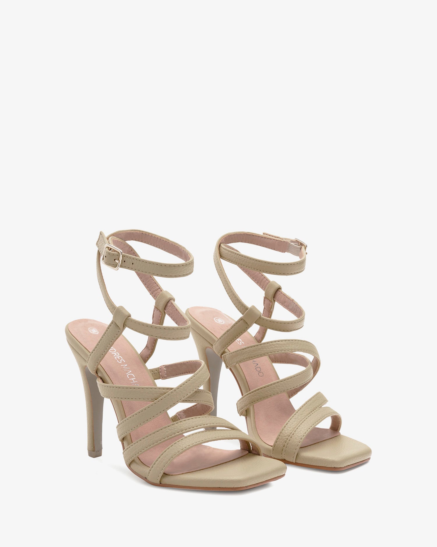 Sandalo con cinturini in beige soft