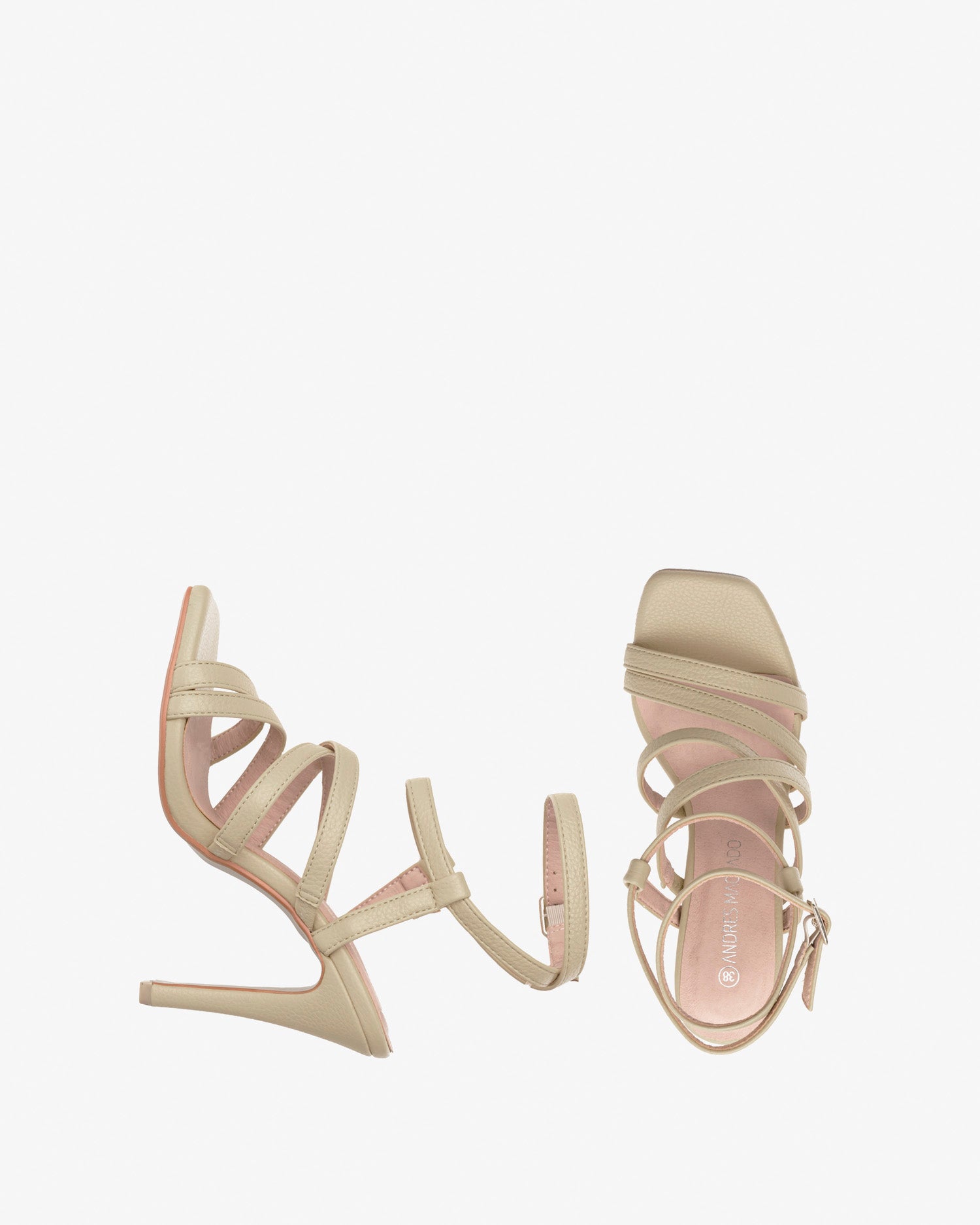 Sandalo con cinturini in beige soft