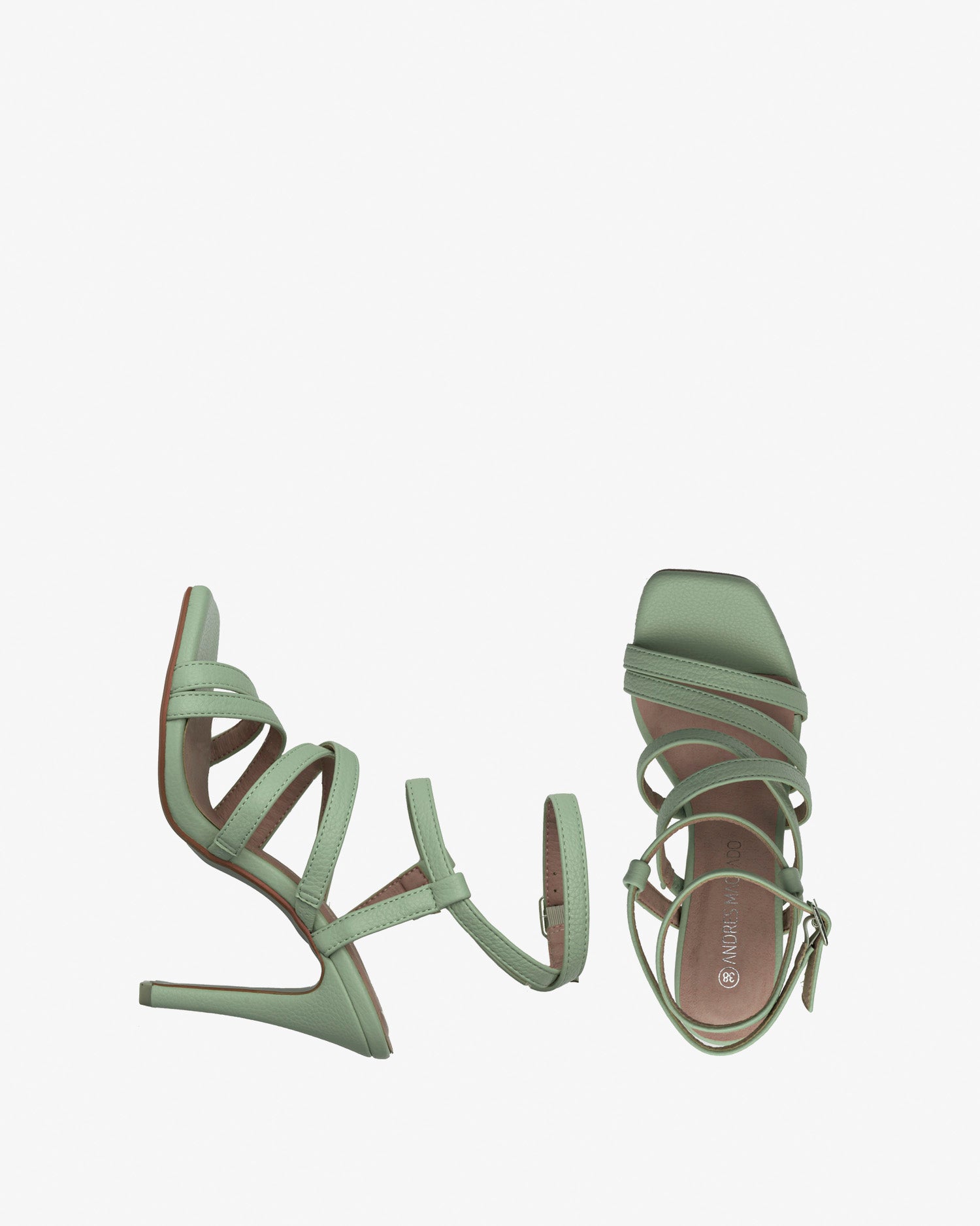 Sandália de tiras em soft menta
