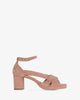 Nude faux suede sandals